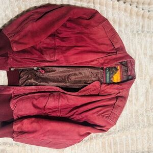 Women's Red Leather Jacket